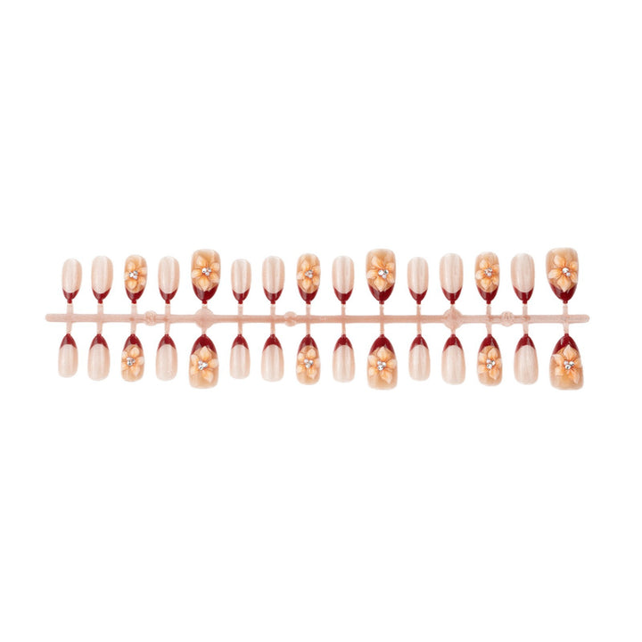 Premium Artificial Nails with Floral Accents Kalsten
