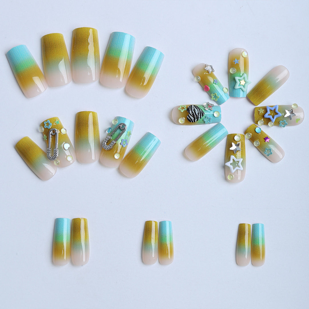 Artificial nails with modern playful design Kalsten