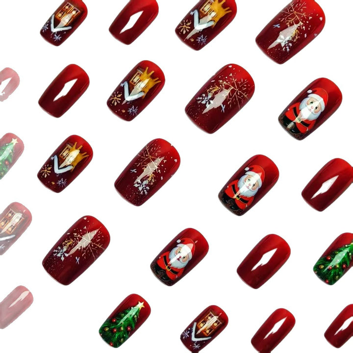 Artificial nails with festive Christmas motif Kalsten