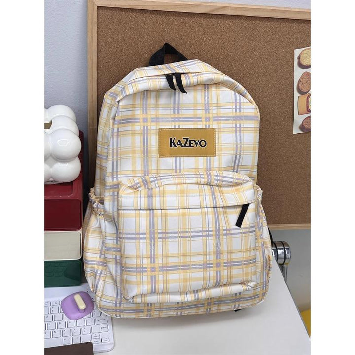 Stylish Plaid Patterned Laptop Backpack Kalsten