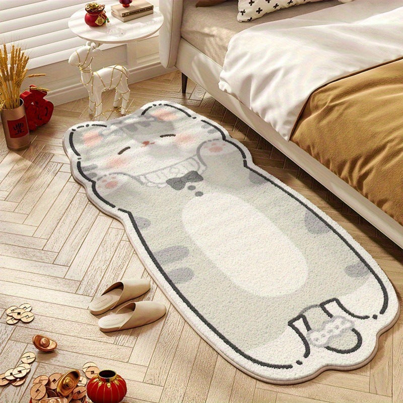 Cute Cat-Shaped Plush Area Rug