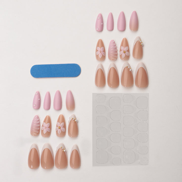 Creative nail art set with floral and shimmering design Kalsten
