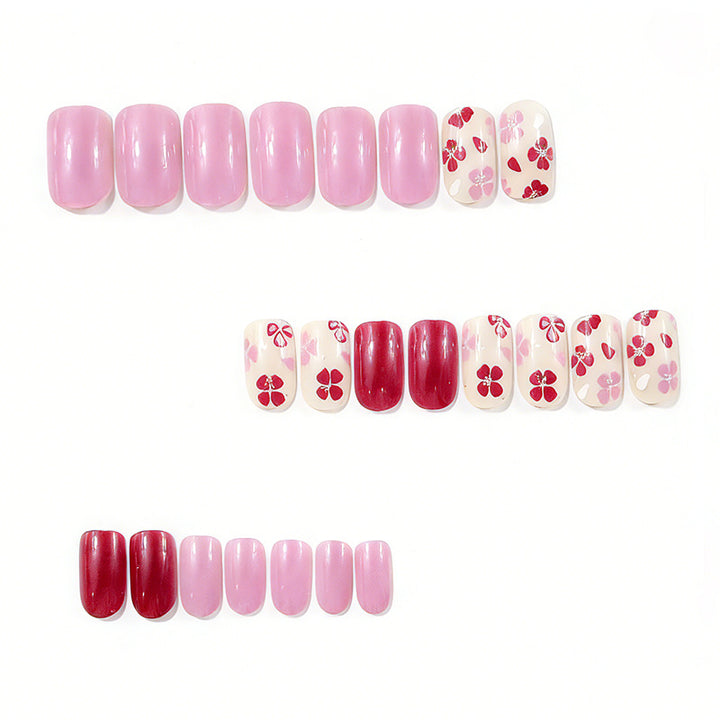 Floral Decorative Gel Nail Extensions Kalsten
