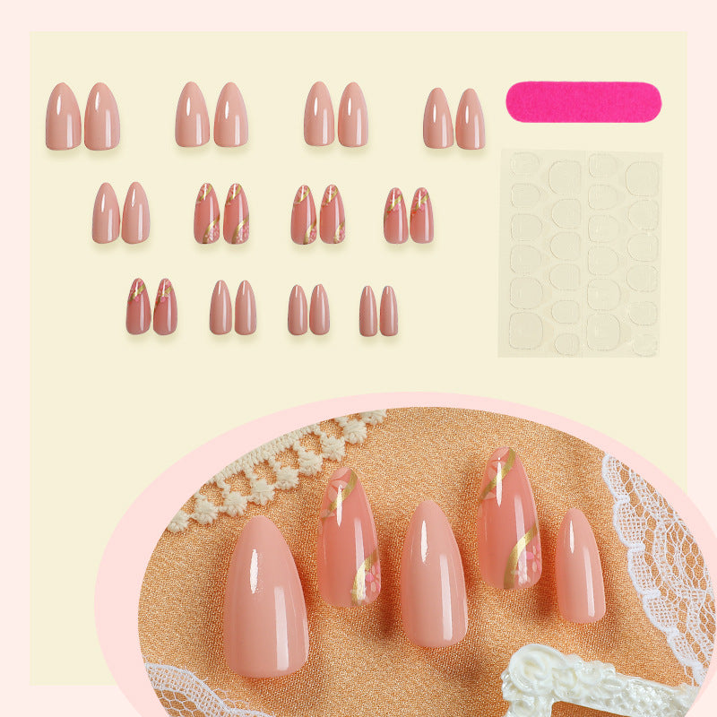 Premium Press-On Nail Set with Floral Accents Kalsten