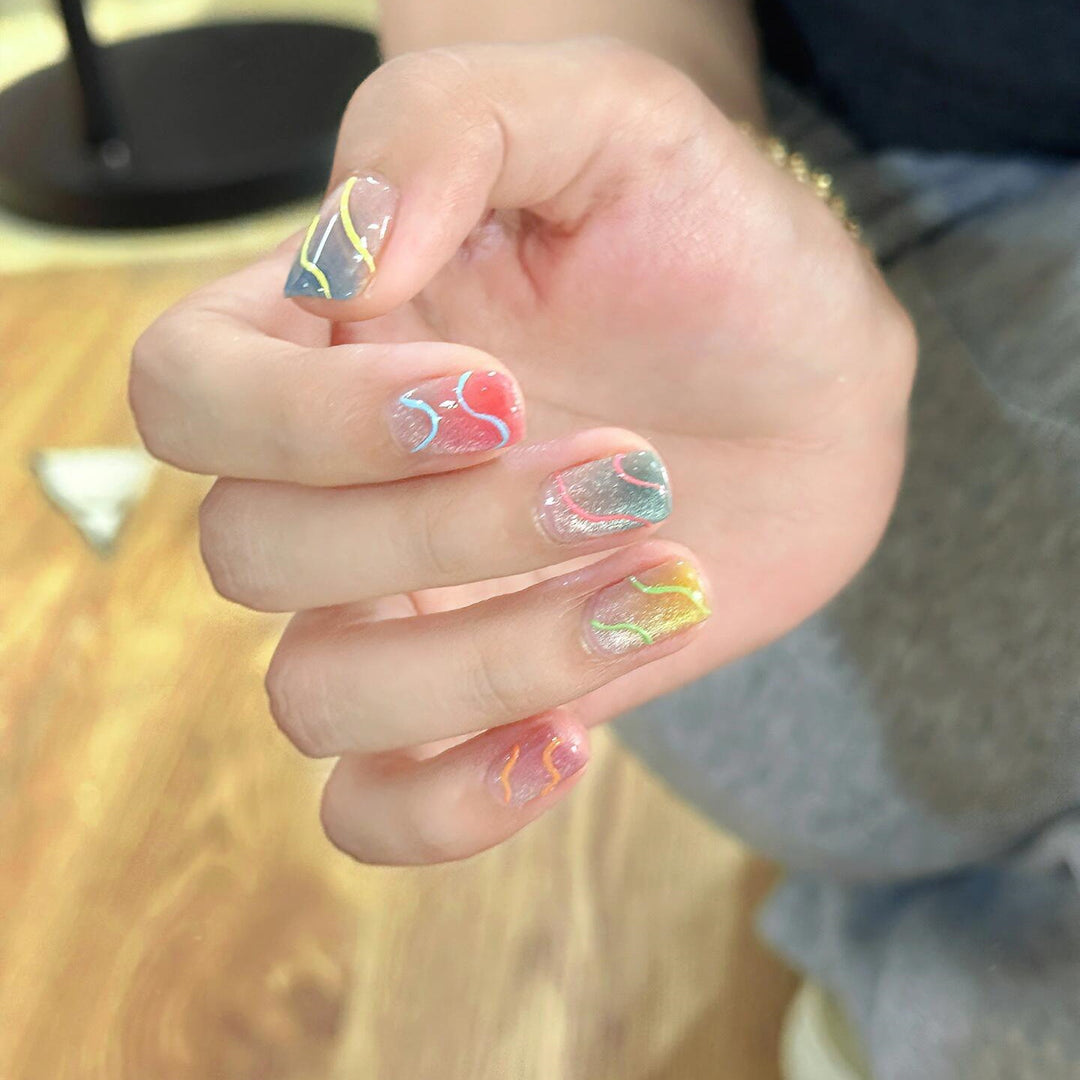 Artificial nails with colorful design Kalsten