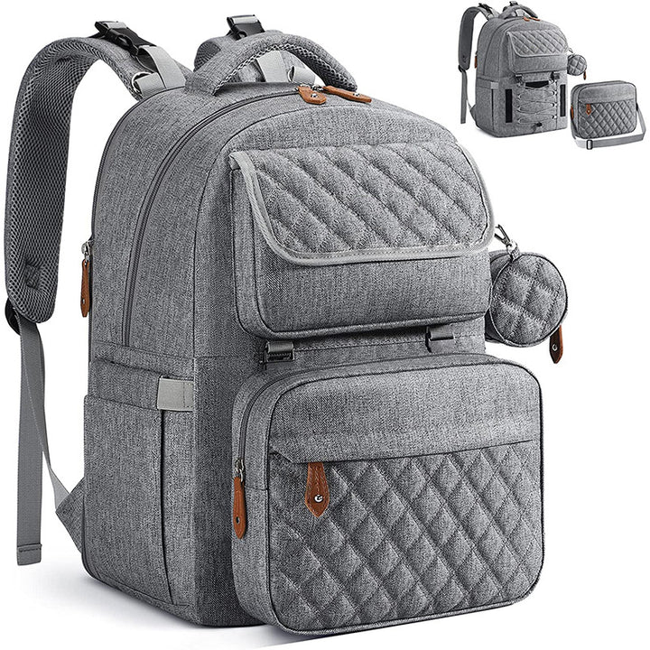 Multi-Functional Quilted Backpack with Detachable Organizer Kalsten