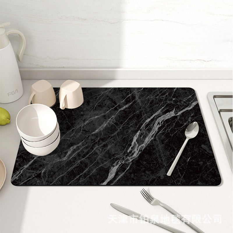 Stylish Marble-Effect Kitchen Mat Kalsten