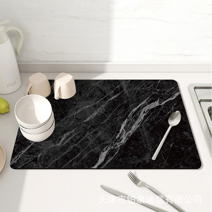 Stylish Marble-Effect Kitchen Mat Kalsten