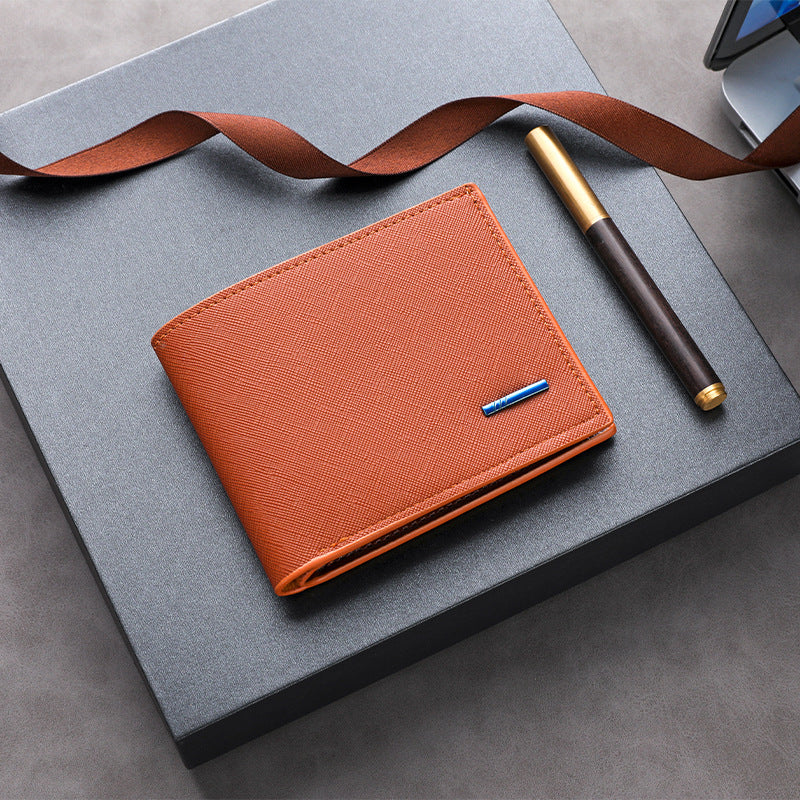 Textured Leather Folded Wallet Kalsten