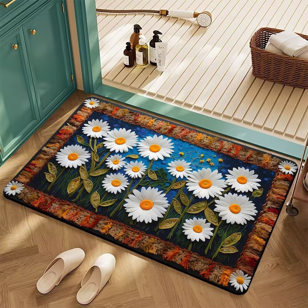 Floral Patterned Bath Mat Kalsten