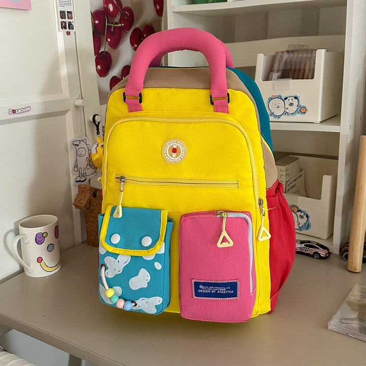 Color Block Multi-Functional Backpack Kalsten