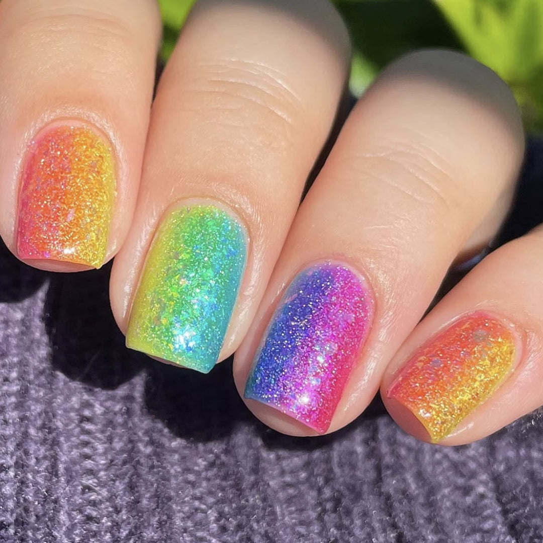 Sparkling Gradient Glitter Nail Art Extensions Kalsten