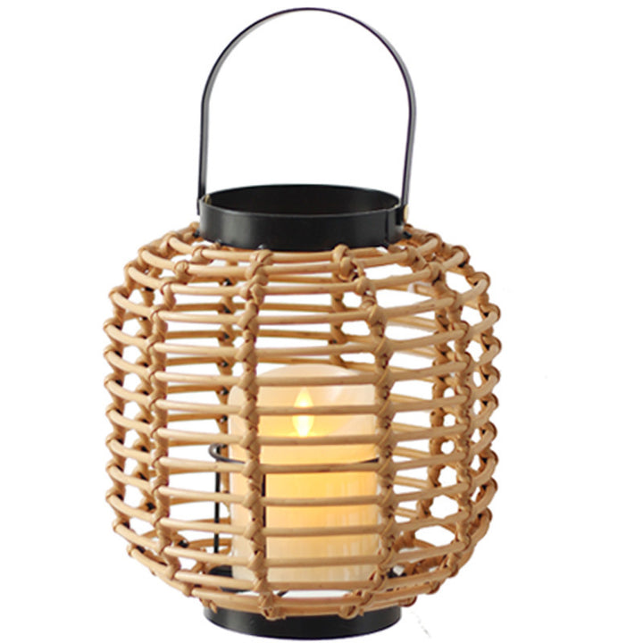 Decorative lantern made of braided rattan Kalsten