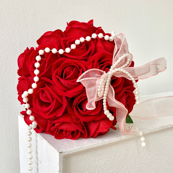 Luxurious Silk Rose Wedding Bouquet