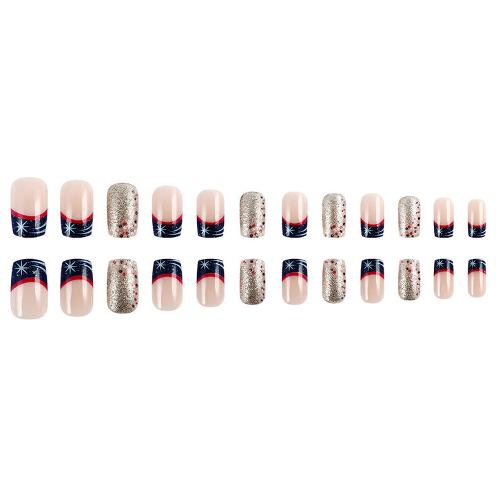 Decorative Press-On Nail Art Set with Glitter Accents Kalsten