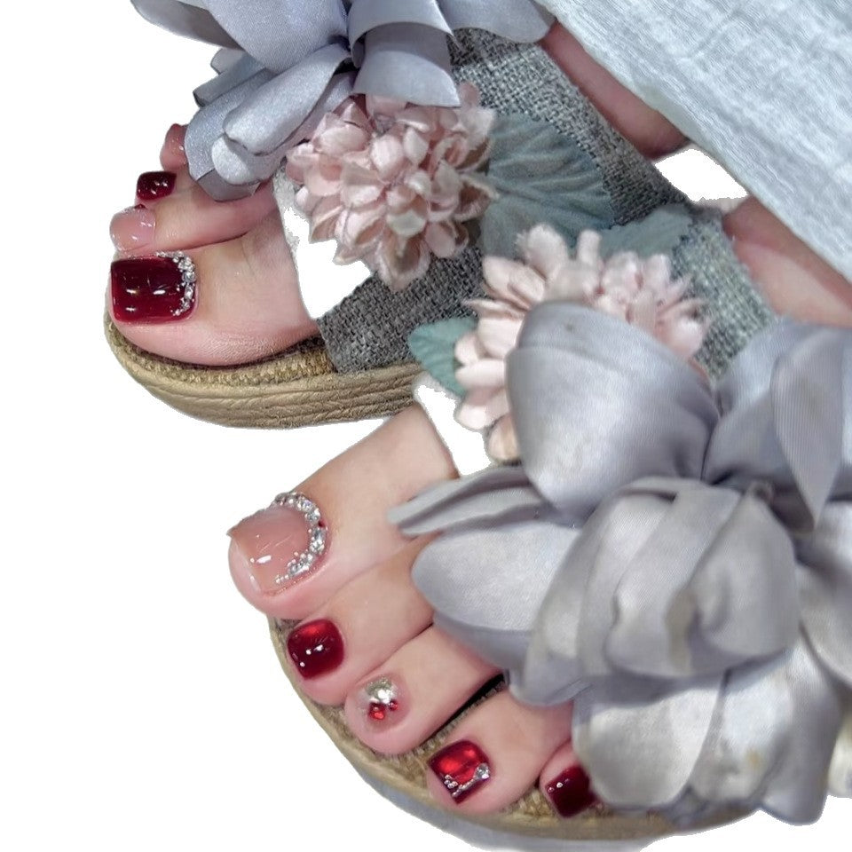 Floral Embellished Slide Sandals Kalsten