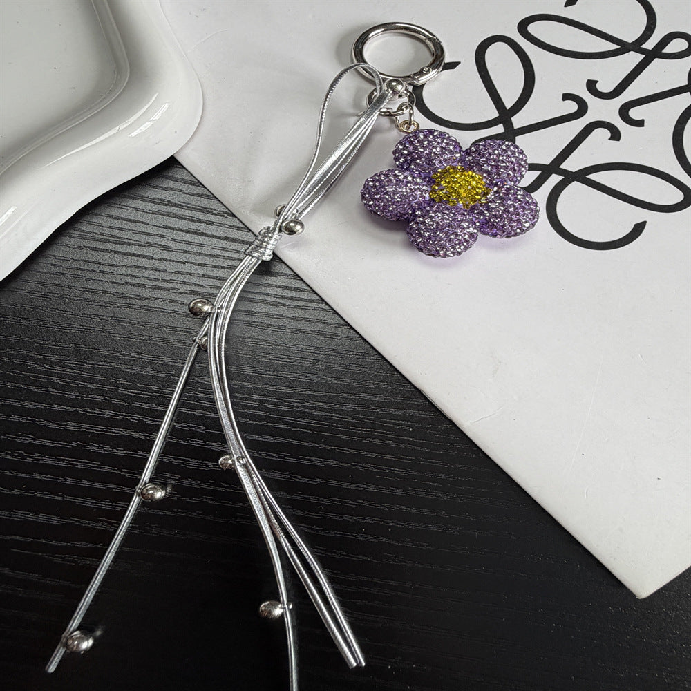 Rhinestone Flower Charm Keychain Kalsten