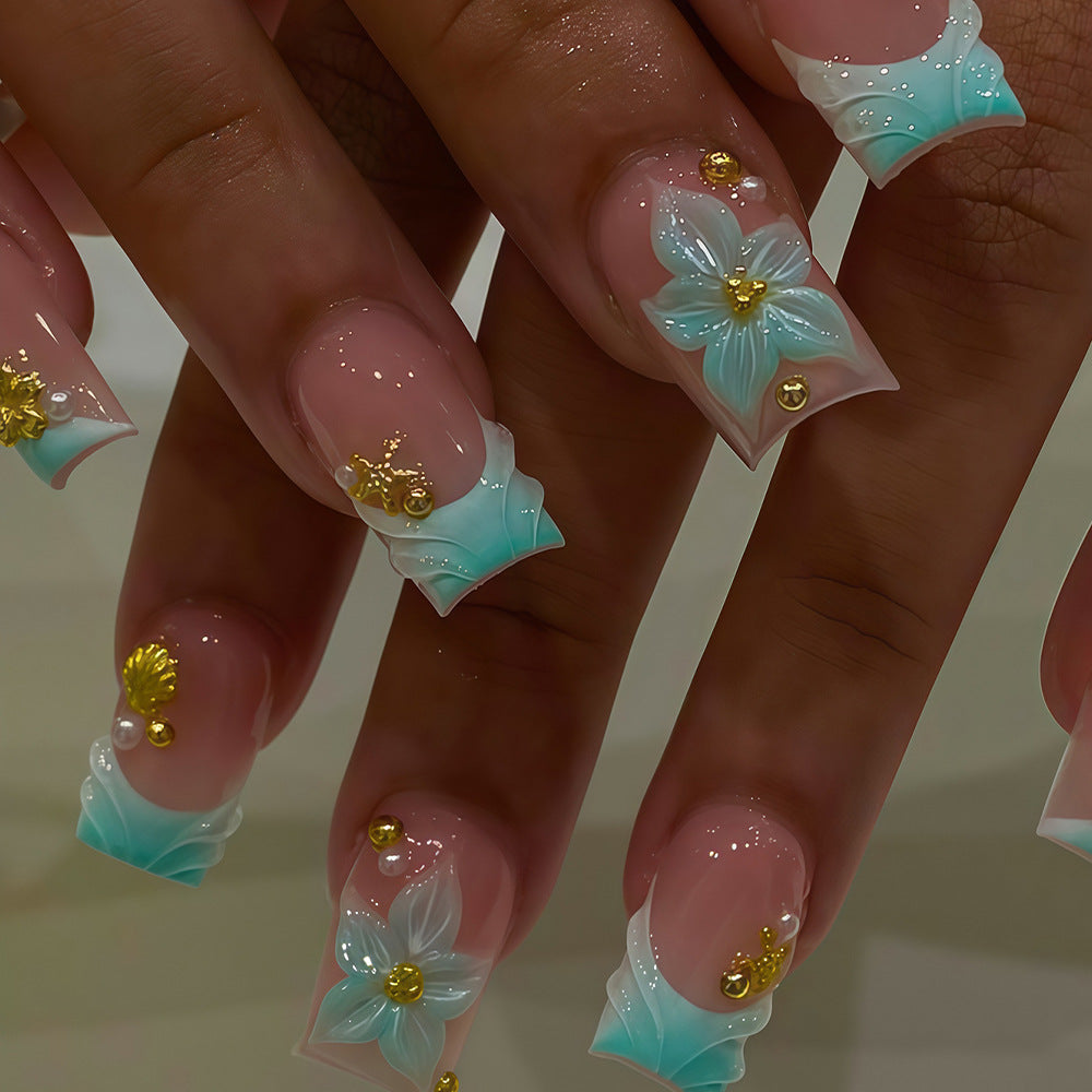 Artistic Floral Acrylic Nail Art Tips Kalsten