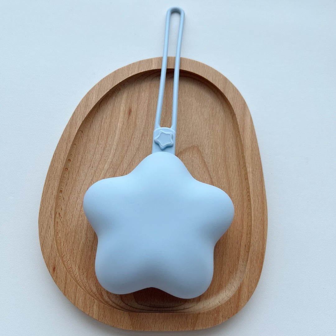Silicone Star Teether with Safety Strap and Quick‑Release Clip