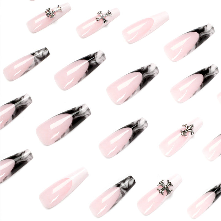 Exquisite artificial nails with textured designs and jewelry accents Kalsten