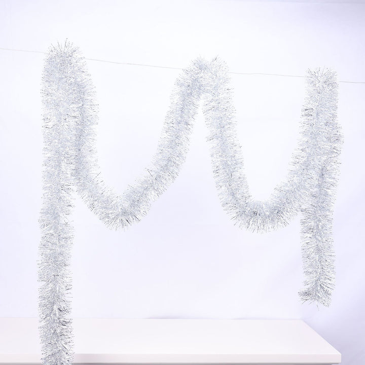 Glittering Christmas garland with snowflake motifs
