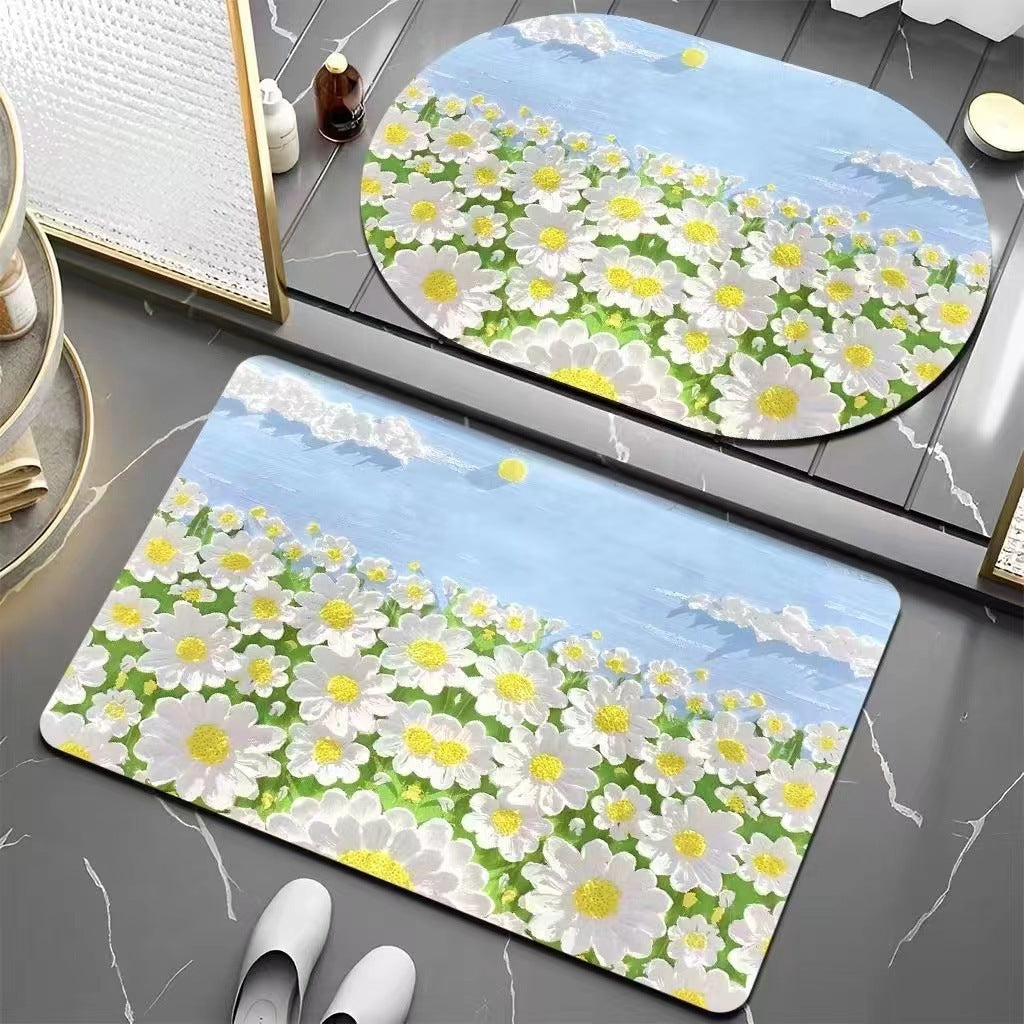 Floral Patterned Bath Mat Kalsten