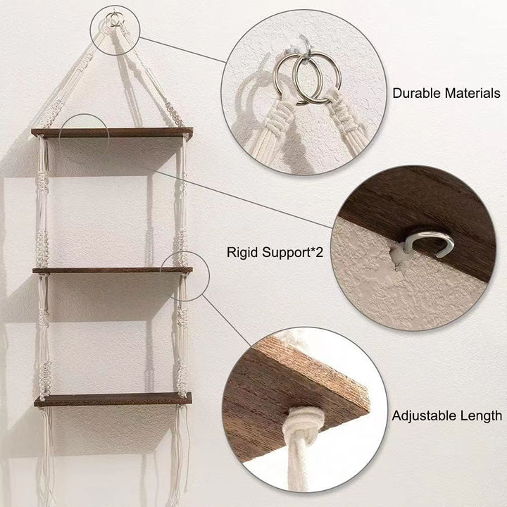 Adjustable Macramé Hanging Shelf