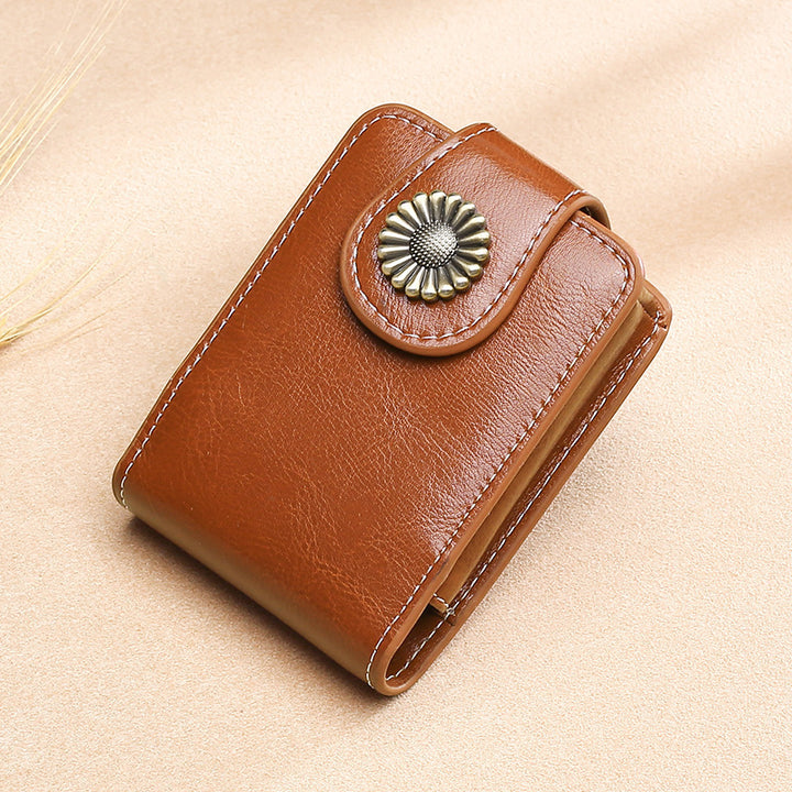 Vintage Leather Buttoned Coin Purse Kalsten