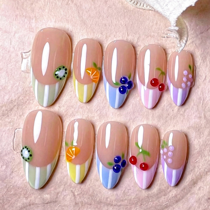 Decorative Fruit-Themed Press-On Nails kalsten