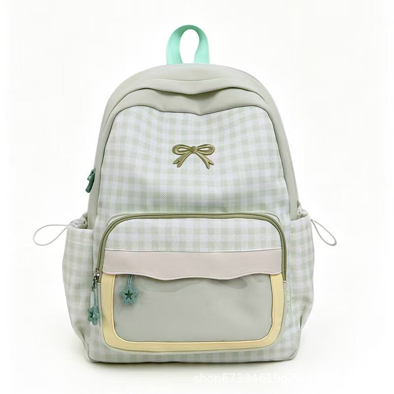 Backpack in Modern Check Pattern with Transparent Viewing Window Kalsten