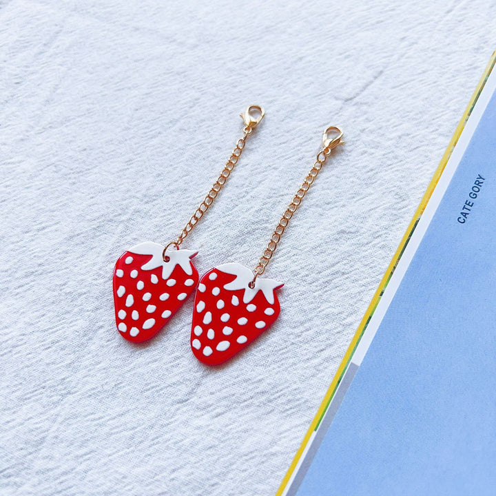 Charming Strawberry Pendant Earrings Kalsten