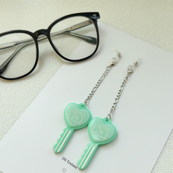 Heart-Shaped Key Dangle Earrings Kalsten