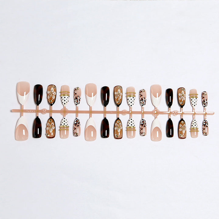 Artificial Nail Set with Floral and Glamorous Design Kalsten
