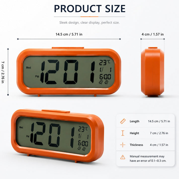 Digital alarm clock with temperature sensor and large LED display Kalsten