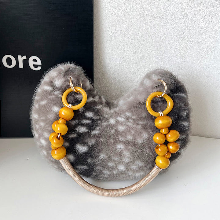 Plush Textured Handheld Handbag