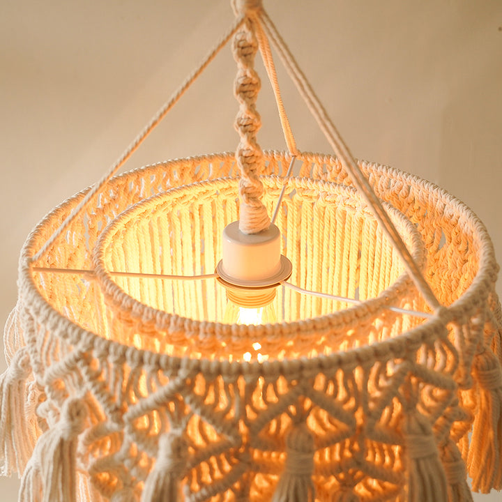 Macrame Hanging Decorative Light Fixture Kalsten