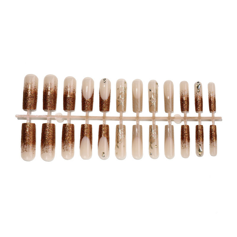 Glamorous artificial nail set with glitter and elegant embellishments Kalsten