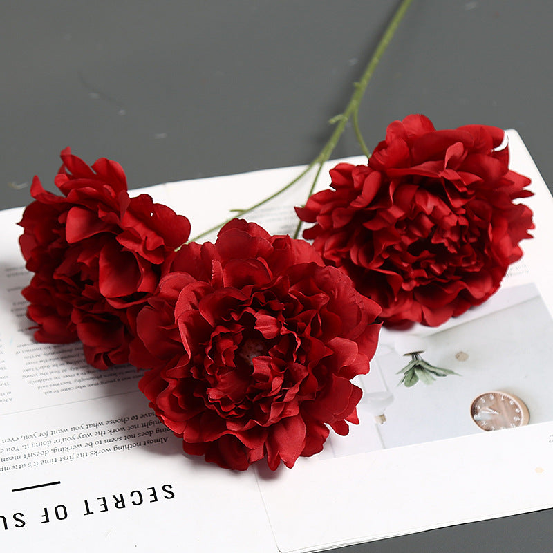 Premium Fabric Peony Flower Stem