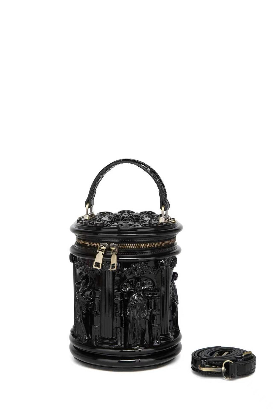 Sculptural Handle Bucket Bag