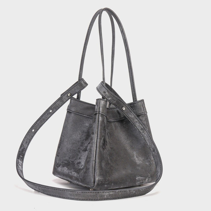Velvet Drawstring Bucket Bag with Adjustable Strap