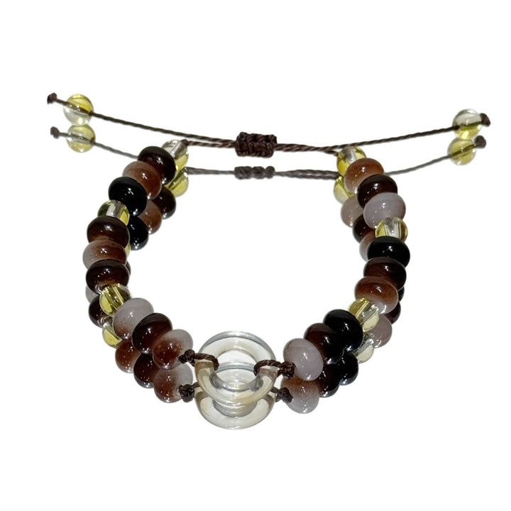 Adjustable Gemstone and Glass Bead Bracelet Kalsten