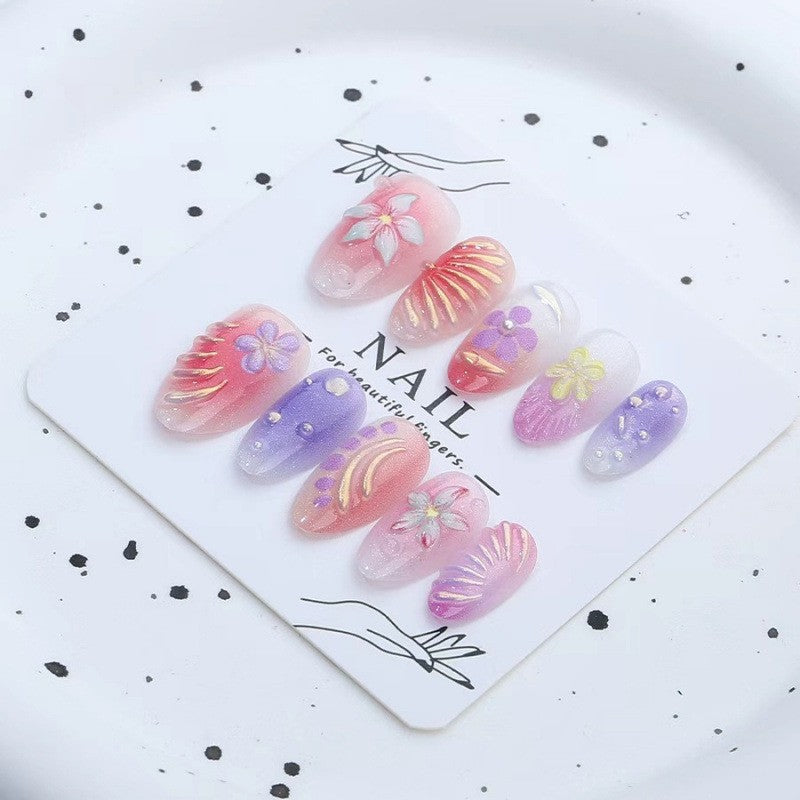 Artistic Floral Press-On Nail Collection Kalsten