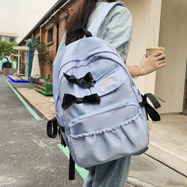 Charming Bow-Appliqué Casual Backpack Kalsten