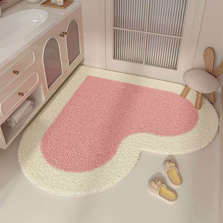 Heart-Shaped Soft Bathroom Mat