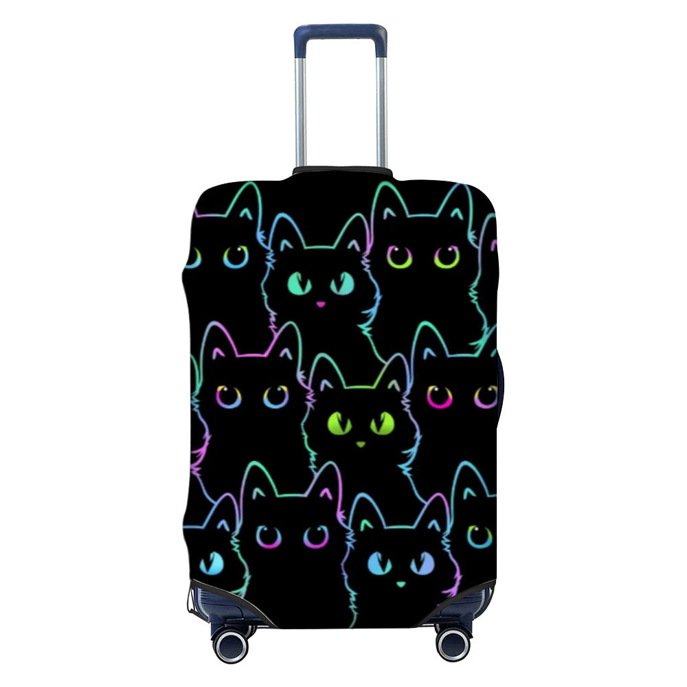 Unisex non-elastic luggage cover with graffiti print and zipper opening, stretchable protective cover with non-slip inner fastening Kalsten