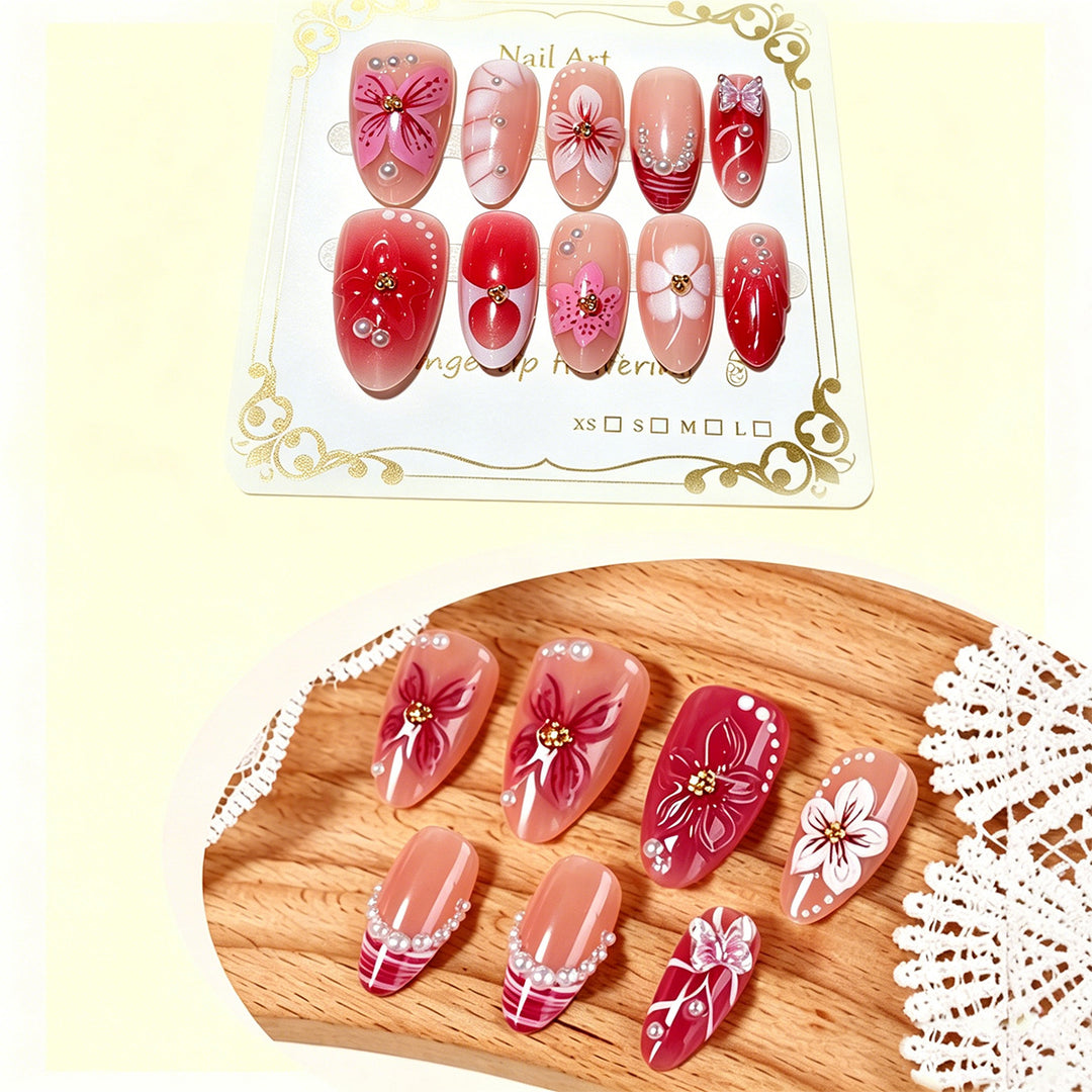 Floral Decorative Press-On Nail Art Kit Kalsten