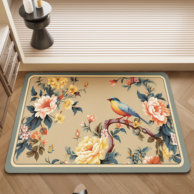 Floral Design Kitchen Mat Kalsten