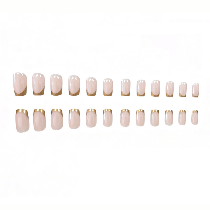 Elegant Gold-Trimmed Acrylic Nail Enhancements Kalsten
