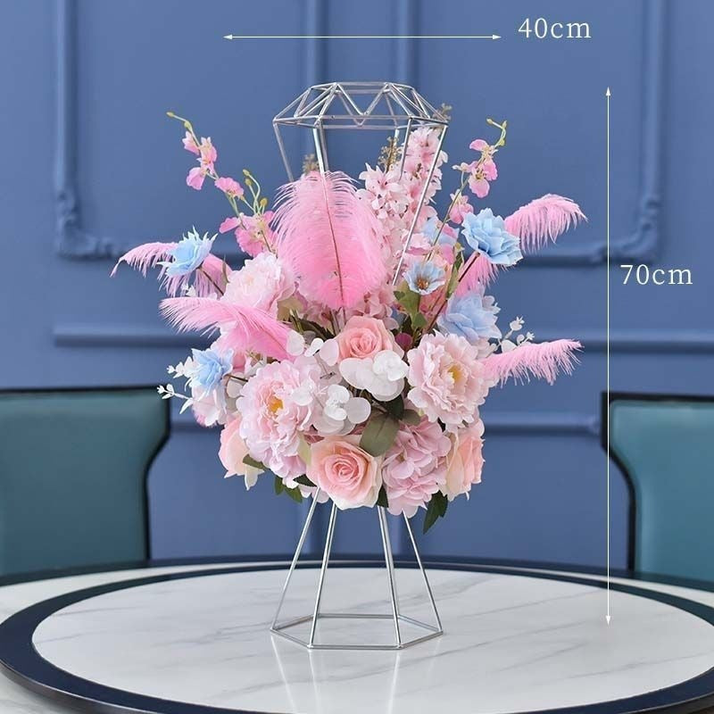 Luxurious Floral Centerpiece with Modern Metal Base