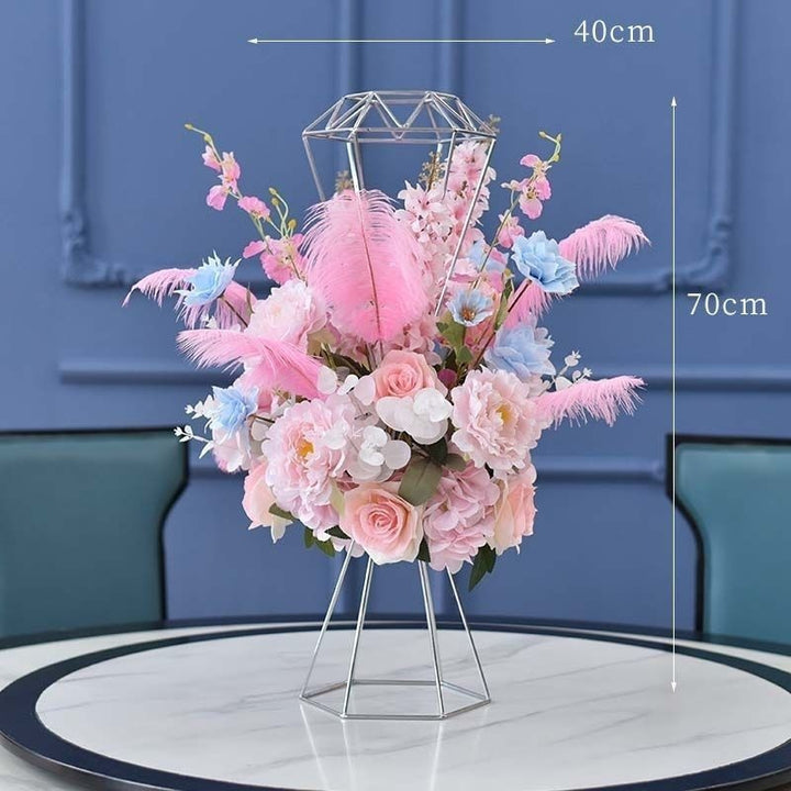 Luxurious Floral Centerpiece with Modern Metal Base